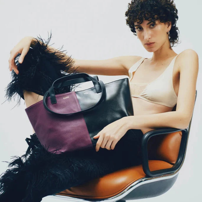 【SALE】LE PRATIQUE LEATHER EGGPLANT / PVC BLACK